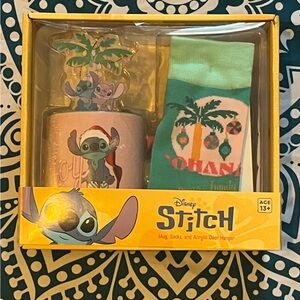 NWT Disney Stitch & Angel Cup Ornament & Socks Set